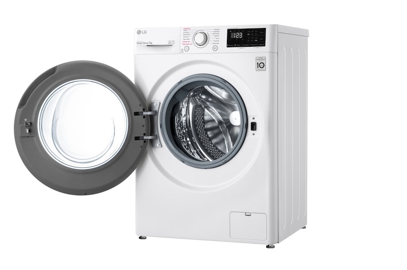 LG Lavadora AI Direct Drive con Vapor 7kg, 1200 Clasificación D, Blanca, Serie 300, F2WV3S70S3W