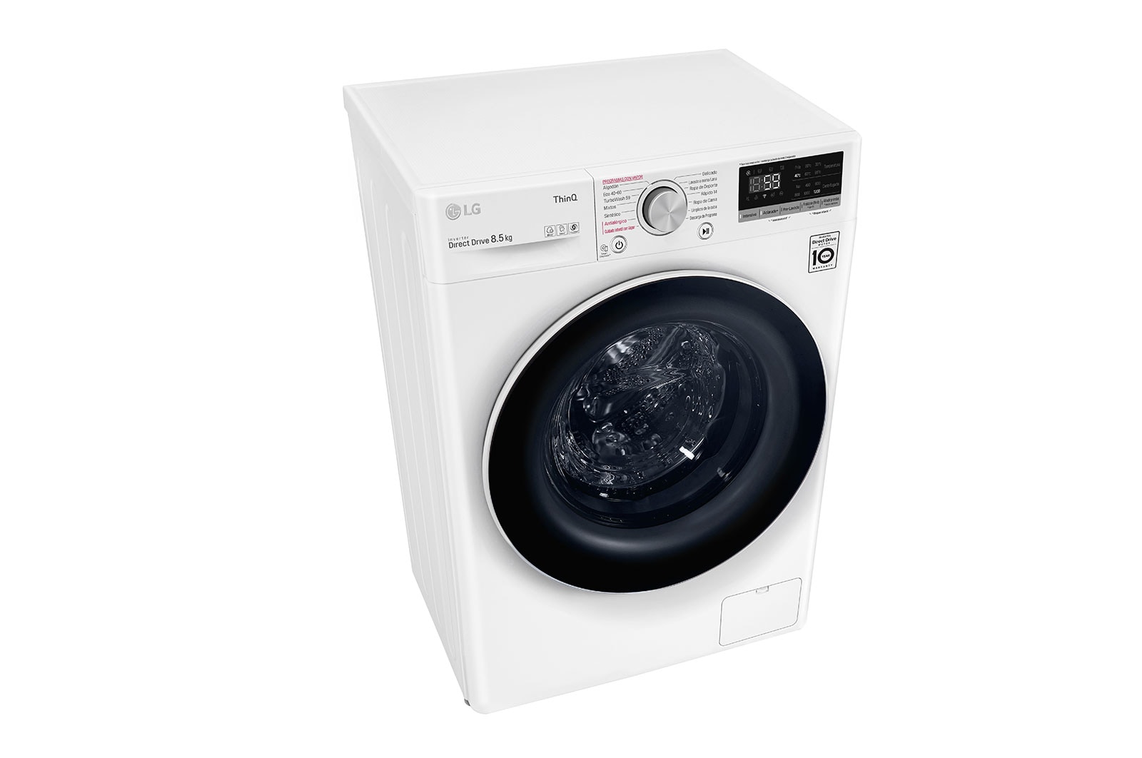 LG Lavadora inteligente AI Direct Drive 8.5kg, 1200rpm, Clasificación C, Blanca, Serie 500, F2WV5S85S0W