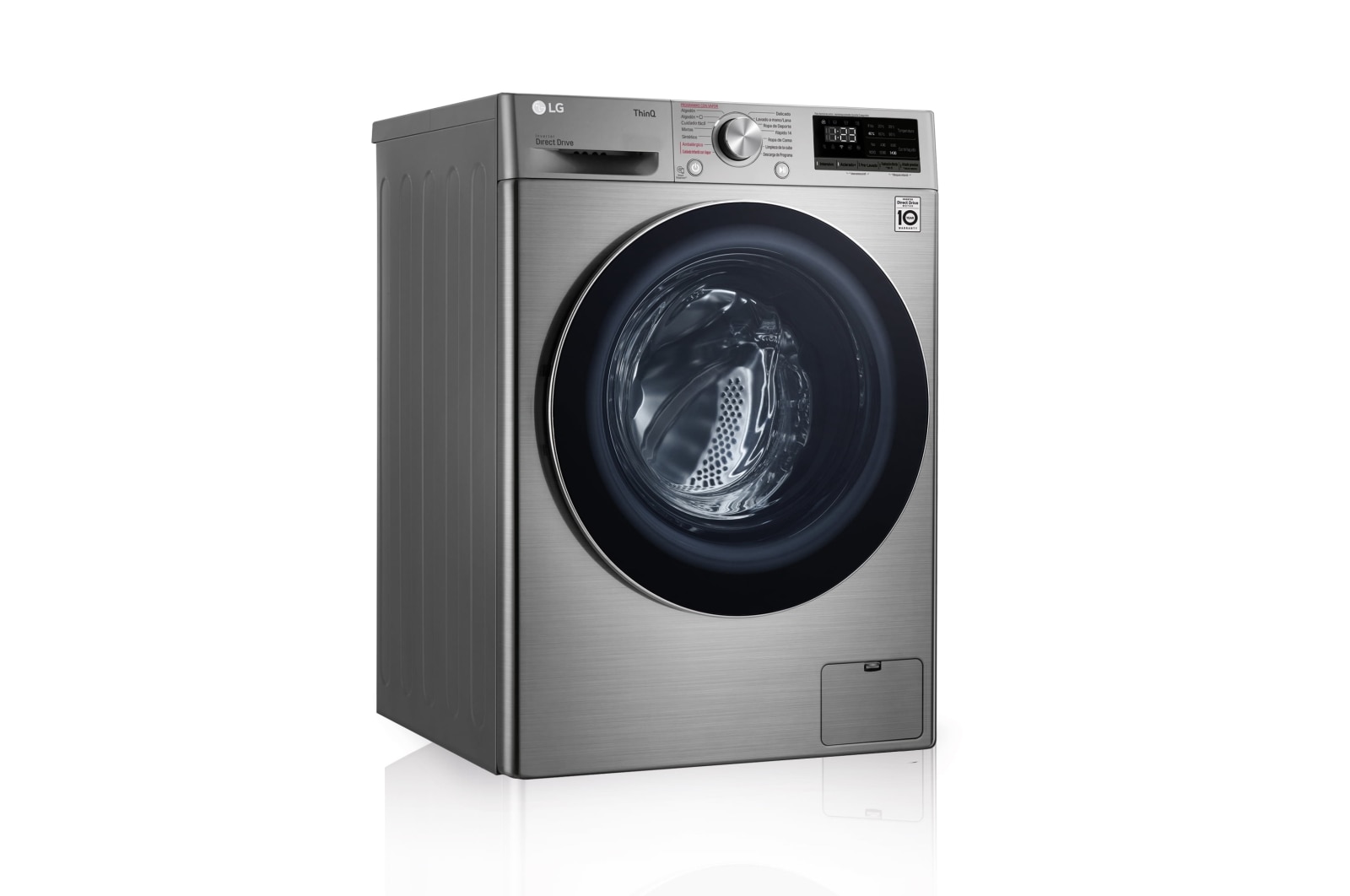 LG Lavadora inteligente AI Direct Drive 8,5kg, 1200rpm, Clasificación C, Inox antihuellas, Serie 500, F2WV5S85S2S