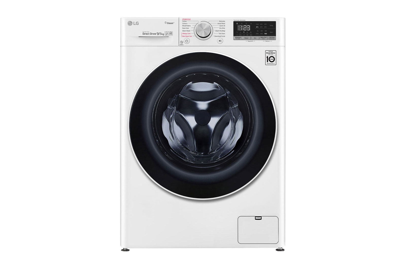 LG Lavasecadora inteligente AI Direct Drive 9/5kg, 1400rpm, Clasificación E, Blanca, Serie 400, F4DN4009S0W