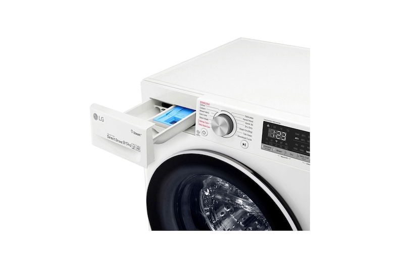 LG Lavasecadora inteligente AI Direct Drive 9/5kg, 1400rpm, Clasificación E, Blanca, Serie 400, F4DN4009S0W