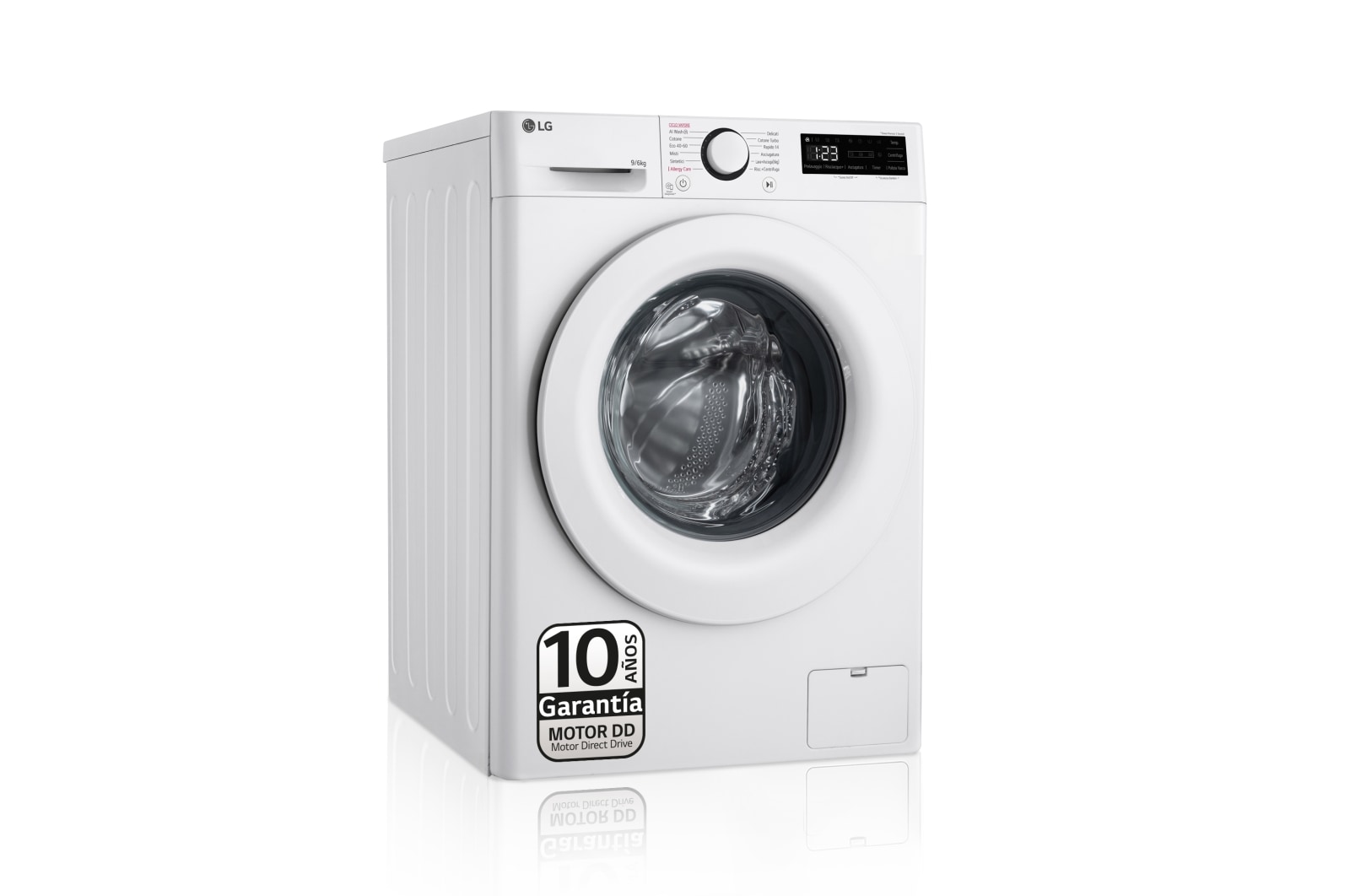 LG Lavasecadora inteligente AI Direct Drive TM, Vapor 9/6kg, 1400rpm, Un 10% más eficiente que A(lavado) /D(secado) Blanca, Serie 500 , F4DR5009A3W