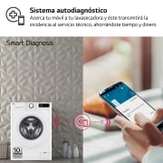 LG Lavasecadora inteligente AI Direct Drive TM, Vapor 9/6kg, 1400rpm, Un 10% más eficiente que A(lavado) /D(secado) Blanca, Serie 500 , F4DR5009A3W