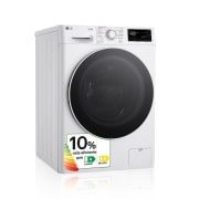 LG Lavasecadora inteligente AI Direct Driveᵀᴹ, Vapor 9/6kg, 1400rpm, Un 10% más eficiente que A(lavado) /D(secado) Blanca, Serie 500, F4DR5509A0W