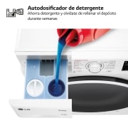 LG Lavasecadora inteligente AI Direct Driveᵀᴹ, Vapor 9/6kg, 1400rpm, Un 10% más eficiente que A(lavado) /D(secado) Blanca, Serie 500, F4DR5509A0W