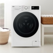 LG Lavasecadora inteligente AI Direct Driveᵀᴹ, Vapor 9/6kg, 1400rpm, Un 10% más eficiente que A(lavado) /D(secado) Blanca, Serie 500, F4DR5509A0W