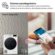 LG Lavasecadora inteligente AI Direct Drive TM, Vapor 9/6kg, 1400rpm, Un 10% más eficiente que A(lavado) /D(secado) Blanca, Serie 500, F4DR5509A1W