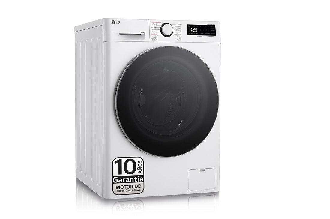 LG 9/6 kg y 1400 rpm Lavasecadora en Blanco, F4DR6009A1W