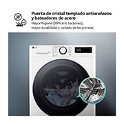 LG 9/6 kg y 1400 rpm Lavasecadora en Blanco, F4DR6009A1W