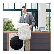 LG 9/6 kg y 1400 rpm Lavasecadora en Blanco, F4DR6009A1W