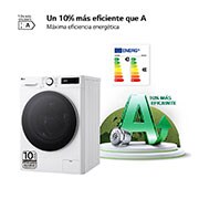 LG 9/6 kg y 1400 rpm Lavasecadora en Blanco, F4DR6009A1W