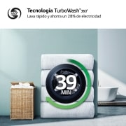 LG Lavasecadora inteligente AI Direct Drive TM, Turbowash 360º, 10/6kg, 1400rpm, Un 10% más eficiente que  A(lavado) / D(secado) Blanca, Serie 600, F4DR6010AGM