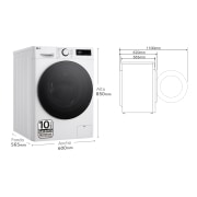 LG Lavasecadora inteligente AI Direct Drive TM, Turbowash 360º, 11/6kg, 1400rpm, Un 10% más eficiente que  A(lavado) / D(secado) Blanca, Serie 600, F4DR6011AGW