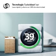 LG Lavasecadora inteligente AI Direct Drive TM, Turbowash 360º, 11/6kg, 1400rpm, Un 10% más eficiente que  A(lavado) / D(secado) Blanca, Serie 600, F4DR6011AGW