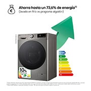 LG Lavasecadora inteligente AI Direct Drive™, Turbowash 360º, 9/6kg, 1400rpm, Un 10% más eficiente que  A(lavado) /D(secado), Blanca, Serie 700, F4DR7009AGS