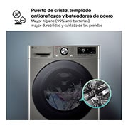 LG Lavasecadora inteligente AI Direct Drive™, Turbowash 360º, 9/6kg, 1400rpm, Un 10% más eficiente que  A(lavado) /D(secado), Blanca, Serie 700, F4DR7009AGS