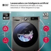 LG Lavasecadora inteligente AI Direct Drive TM, Turbowash 360º, 11/6kg, 1400rpm,  Un 10% más eficiente que  A(lavado) /D(secado) Blanca, Serie 700, F4DR7011AGS