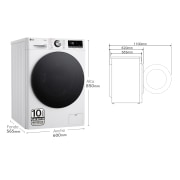 LG Lavasecadora inteligente AI Direct Drive TM, Turbowash 360º, 11/6kg, 1400rpm,  Un 10% más eficiente que  A(lavado) /D(secado) Blanca, Serie 700, F4DR7011AGW