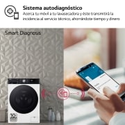 LG Lavasecadora inteligente AI Direct Driveᵀᴹ, Turbowash 360º, Autodosificación 10/6kg, 1400rpm,  Un 10% más eficiente que  A(lavado) /D(secado) Blanca, Serie 750, F4DR7510AGW