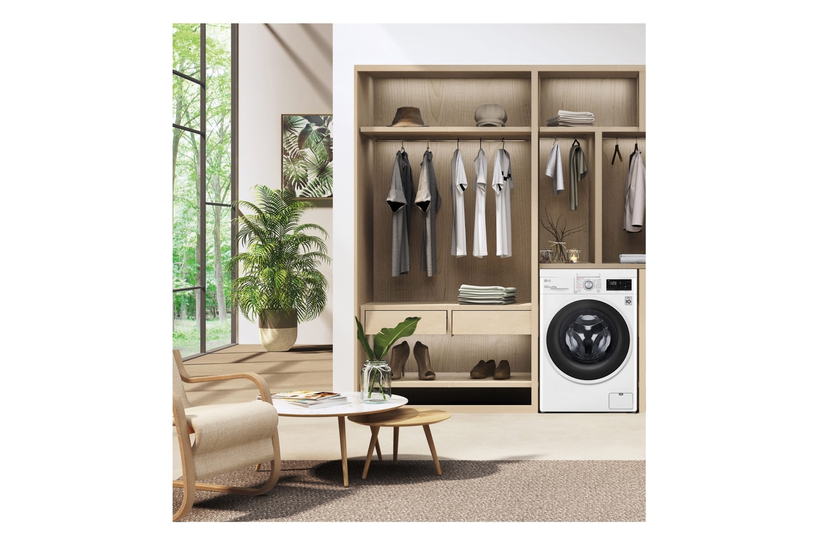 LG Lavasecadora inteligente AI Direct Drive™, con Vapor 8/6kg, 1400rpm, Clasificación B(lavado)/E(secado) Blanca, Serie 310, F4DV3108S0W