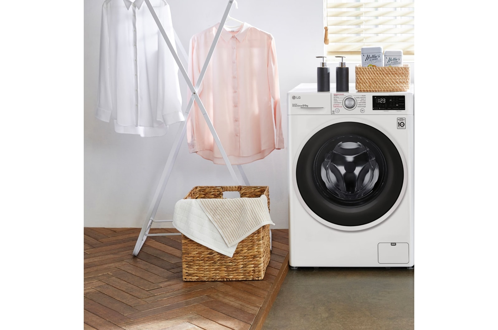 LG Lavasecadora inteligente AI Direct Drive™, con Vapor 8/6kg, 1400rpm, Clasificación B(lavado)/E(secado) Blanca, Serie 310, F4DV3108S0W