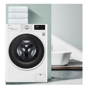 LG Lavasecadora inteligente AI Direct Drive™, con Vapor 8/6kg, 1400rpm, Clasificación B(lavado)/E(secado) Blanca, Serie 310, F4DV3108S0W
