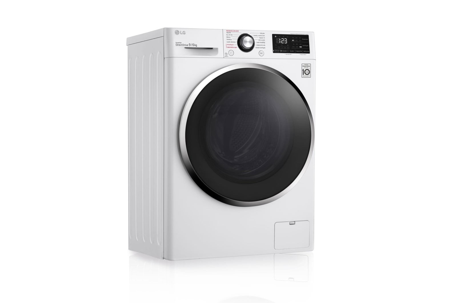 LG Lavasecadora inteligente  AI Direct Drive™,  con Vapor  9/6kg, 1400rpm,  Clasificación B(lavado)/E(secado) Blanca, Serie 310, F4DV3109S2W