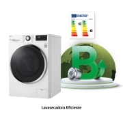 LG Lavasecadora inteligente  AI Direct Drive™,  con Vapor  9/6kg, 1400rpm,  Clasificación B(lavado)/E(secado) Blanca, Serie 310, F4DV3109S2W