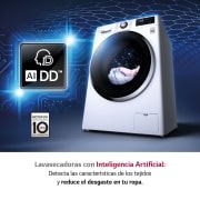 LG Lavasecadora inteligente  AI Direct Drive™,  con Vapor  9/6kg, 1400rpm,  Clasificación B(lavado)/E(secado) Blanca, Serie 310, F4DV3109S2W