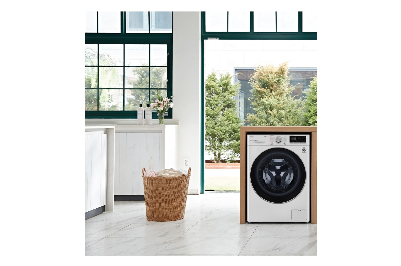 LG Lavasecadora inteligente AI Direct Drive 9/6kg, 1400rpm, Clasificación E, Blanca, Serie 500, F4DV5009S1W