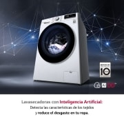 LG Lavasecadora inteligente AI Direct Drive 9/6kg, 1400rpm, Clasificación E, Blanca, Serie 500, F4DV5009S1W