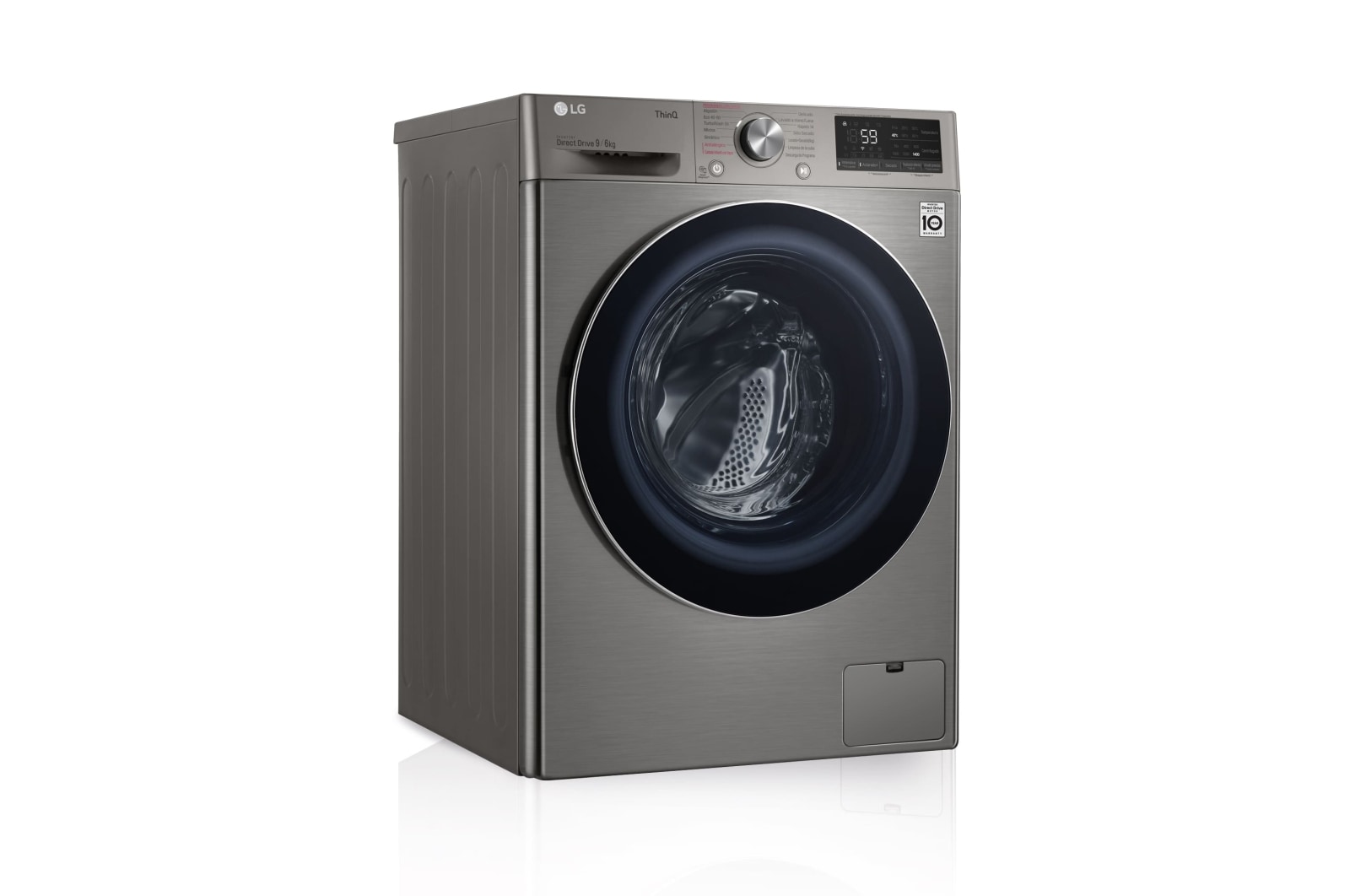 LG Lavasecadora inteligente AI Direct Drive 9/6kg, 1400rpm, Clasificación B(lavado)/E(secado), Inox antihuellas, Serie 500, F4DV5009S2S