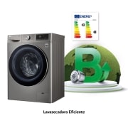 LG Lavasecadora inteligente AI Direct Drive 9/6kg, 1400rpm, Clasificación B(lavado)/E(secado), Inox antihuellas, Serie 500, F4DV5009S2S