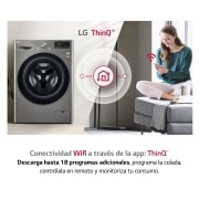 LG Lavasecadora inteligente AI Direct Drive 9/6kg, 1400rpm, Clasificación B(lavado)/E(secado), Inox antihuellas, Serie 500, F4DV5009S2S