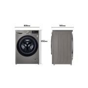 LG Lavasecadora inteligente AI Direct Drive 9/6kg, 1400rpm, Clasificación B(lavado)/E(secado), Inox antihuellas, Serie 500, F4DV5009S2S