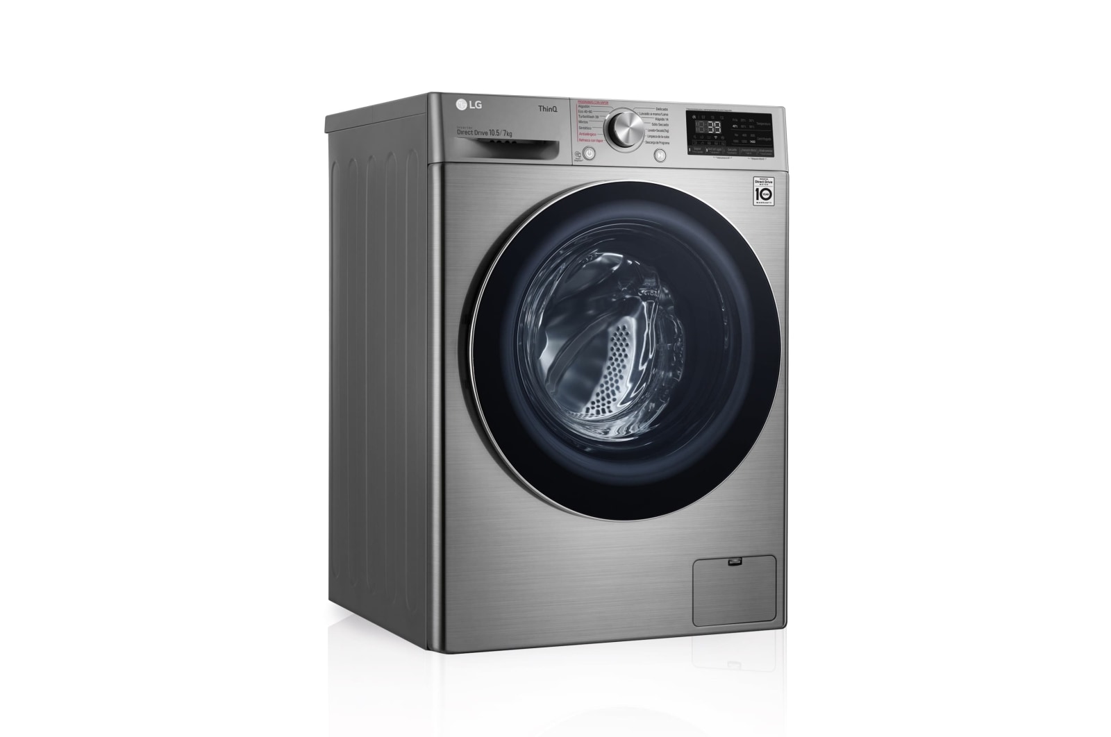 LG Lavasecadora inteligente AI Direct Drive 10,5/7kg, 1400rpm, Clasificación A(lavado)/E(secado), Inox antihuellas, Serie 700, F4DV7010S2S