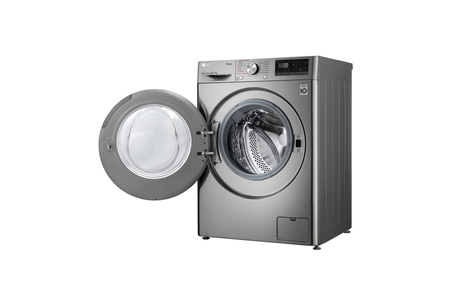 LG Lavasecadora inteligente AI Direct Drive 10,5/7kg, 1400rpm, Clasificación A(lavado)/E(secado), Inox antihuellas, Serie 700, F4DV7010S2S