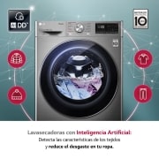 LG Lavasecadora inteligente AI Direct Drive 10,5/7kg, 1400rpm, Clasificación A(lavado)/E(secado), Inox antihuellas, Serie 700, F4DV7010S2S