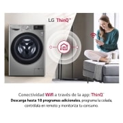LG Lavasecadora inteligente AI Direct Drive 10,5/7kg, 1400rpm, Clasificación A(lavado)/E(secado), Inox antihuellas, Serie 700, F4DV7010S2S