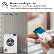 LG Lavadora inteligente AI Direct Drive,  Vapor,  9kg ,  1400rpm Un 10% más eficiente que A, Serie 500, F4WR5009A3W