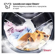 LG Lavadora inteligente AI Direct Drive,  Vapor,  10kg ,  1400rpm Un 10% más eficiente que A, Serie 500, F4WR5010A6W