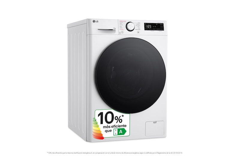 LG Lavadora inteligente AI Direct Drive. TurboWash 360º, Vapor, 11kg , 1400rpm Un 10% más eficiente que A, Serie 600, F4WR6011AGW