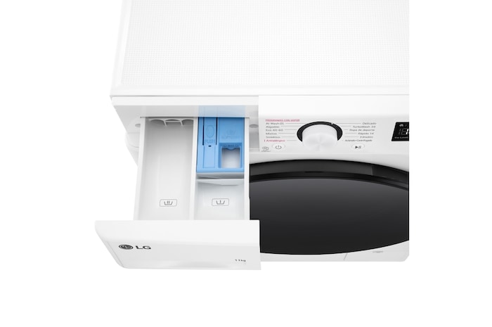 LG Lavadora inteligente AI Direct Drive. TurboWash 360º, Vapor, 11kg , 1400rpm Un 10% más eficiente que A, Serie 600, F4WR6011AGW