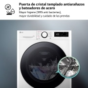 LG Lavadora inteligente AI Direct Drive. TurboWash 360º, Vapor, 11kg , 1400rpm Un 10% más eficiente que A, Serie 600, F4WR6011AGW