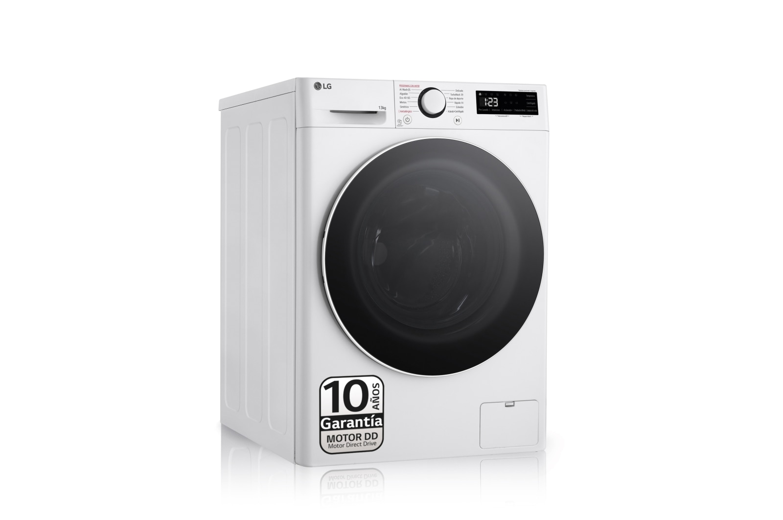 LG Lavadora inteligente AI Direct Drive. TurboWash 360º, Vapor, 13kg , 1400rpm Un 20% más eficiente que A, Serie 600, F4WR6013A0W