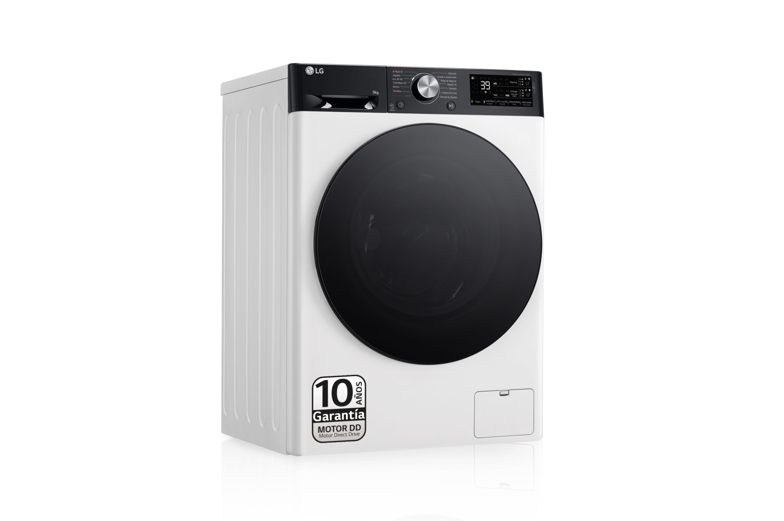 LG Lavadora 9kg   1400rpm , Un 10% más eficiente que A, TurboWash 360º- Dosificador automático detergente, F4WR7509AGH
