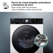 LG Lavadora inteligente AI Direct Drive. TurboWash 360º, Autodosificación,  10kg ,  1400rpm Un 10% más eficiente que A, Serie 750, F4WR7510AGH