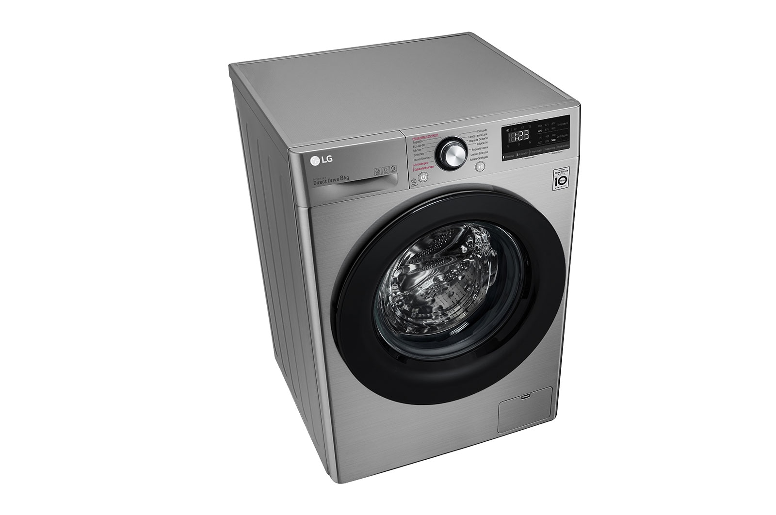 LG Lavadora inteligente AI Direct Drive 8kg, 1400rpm, Clasificación C,  Inox antihuellas, Serie 300, F4WV3008S6S