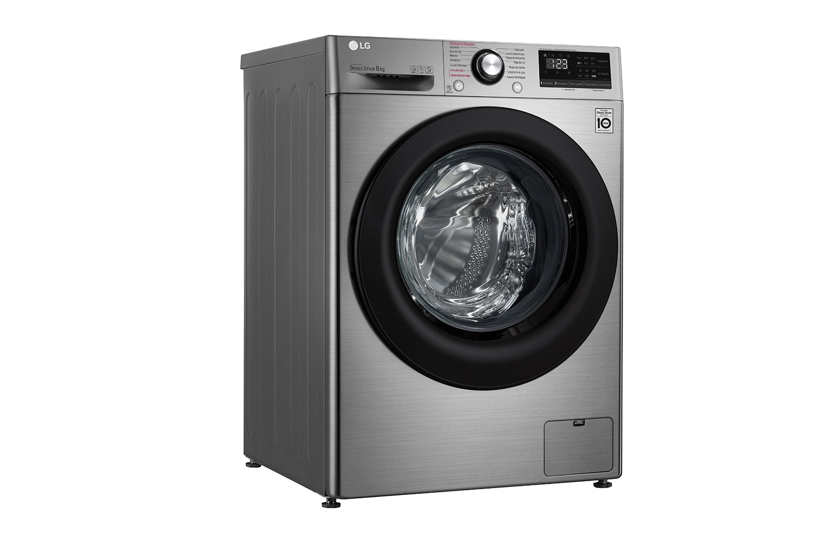 LG Lavadora inteligente AI Direct Drive 8kg, 1400rpm, Clasificación C,  Inox antihuellas, Serie 300, F4WV3008S6S