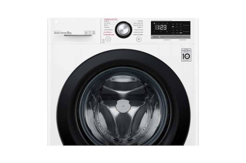 LG Lavadora inteligente AI Direct Drive 8kg, 1400rpm, Clasificación C, Blanca, Serie 300, F4WV3008S6W